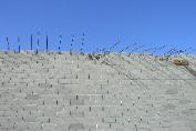 CMU Wall after Wind Damage, Bent Reinforcement